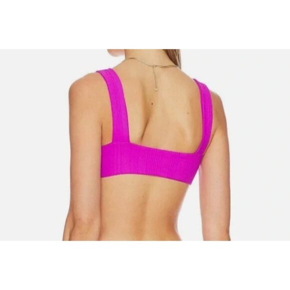 LSpace Womens Willow Top Medium Ribbed Magenta Pink - Picture 2 of 8